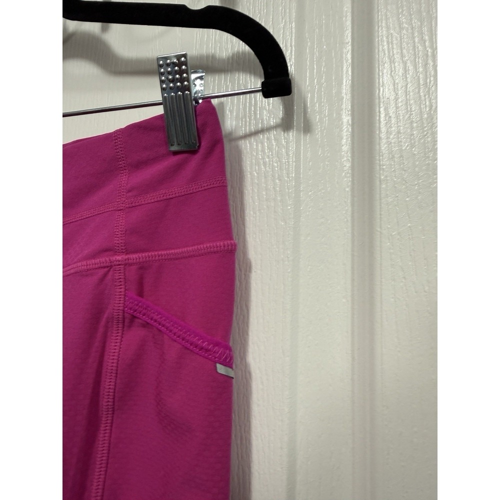 Athleta Leggings Womens S Hot Pink Dobby Be Free Knicker Capri Workout Pockets - Picture 11 of 16